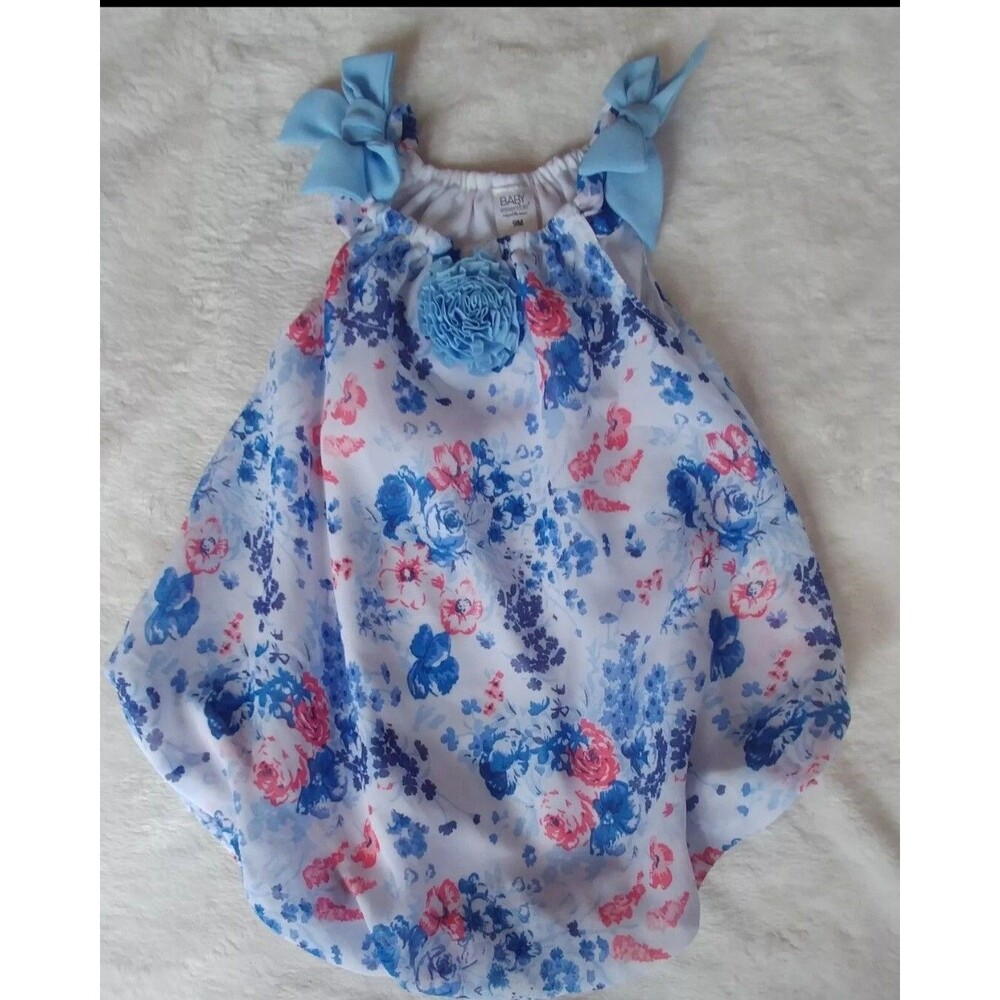 romper 9 month new Baby girls Essential short sleeveless blue floral print